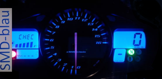 Suzuki GSR 600 Bj. 2006-2012 Tachobeleuchtung Led Set blau